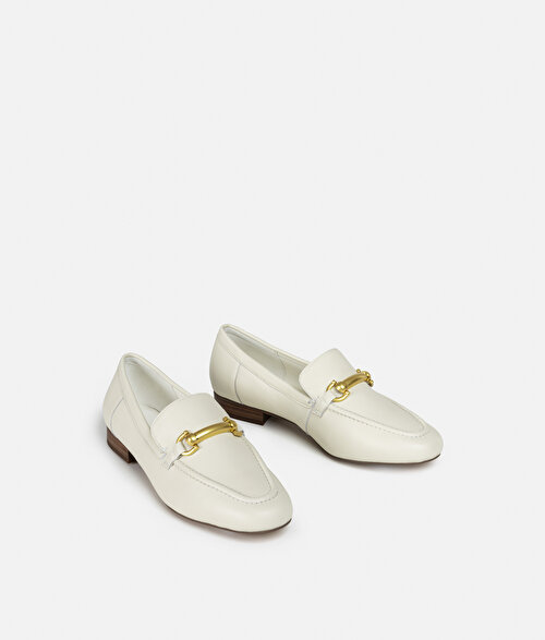 Tokalı deri loafer
