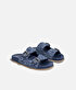 Monogram çift bantlı denim terlik