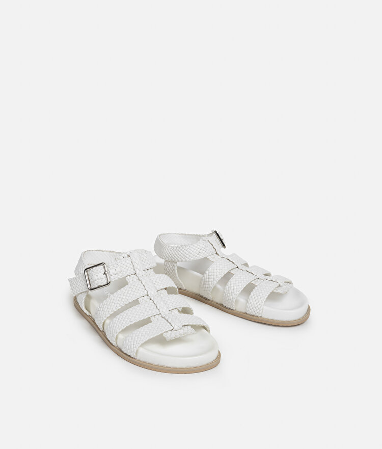 Örgü dokulu çok bantlı sandalet