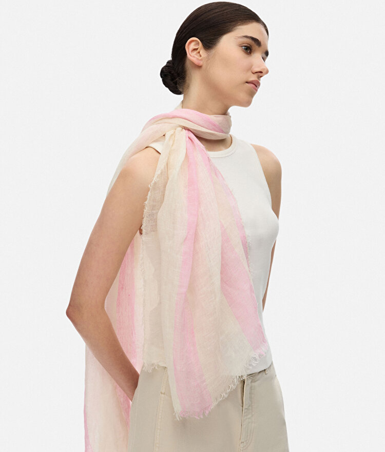 Colorblock keten şal